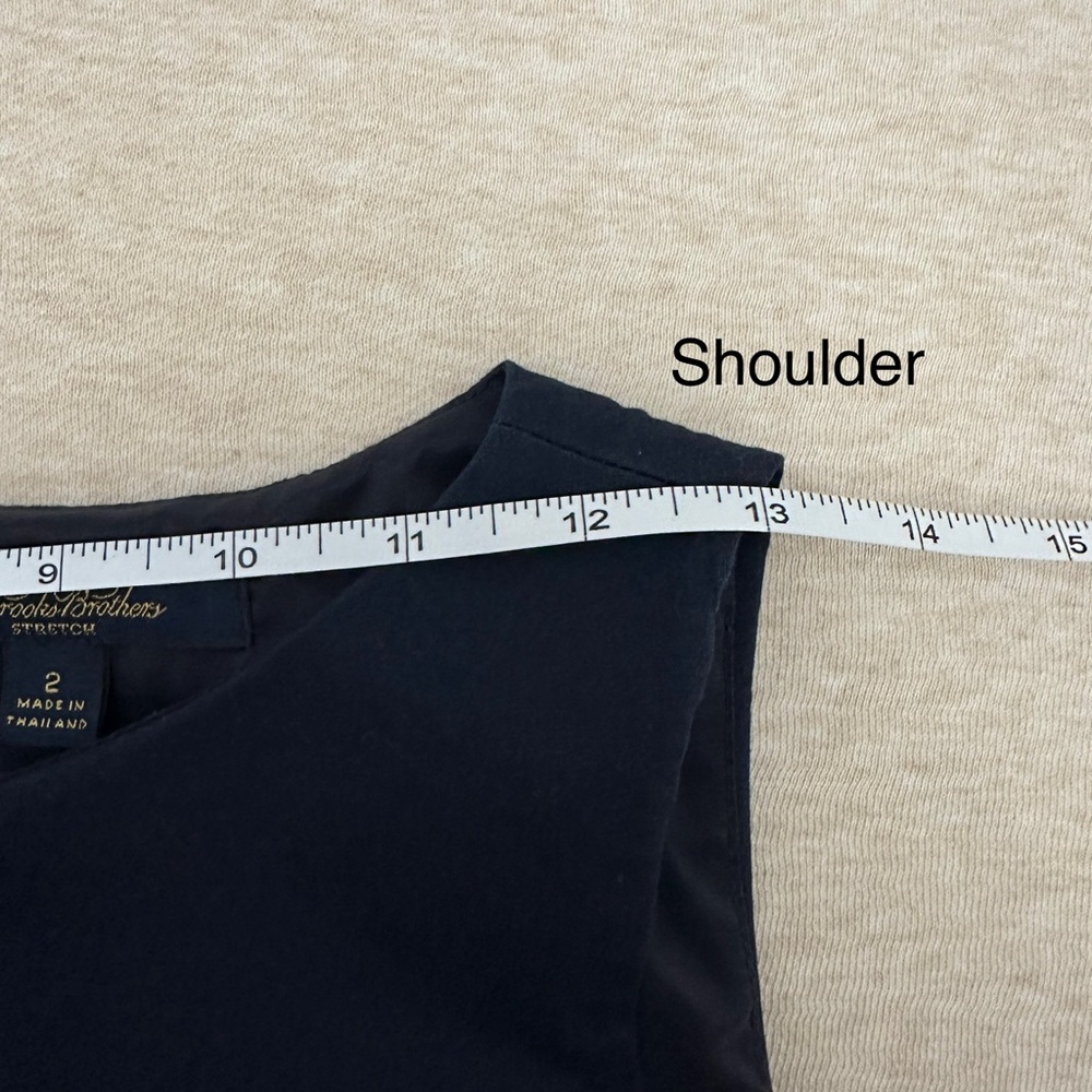 Brook Brothers Women’s Stretch Sleeveless Navy Blue & Cream Cotton Dress Size 2 - Picture 4 of 11